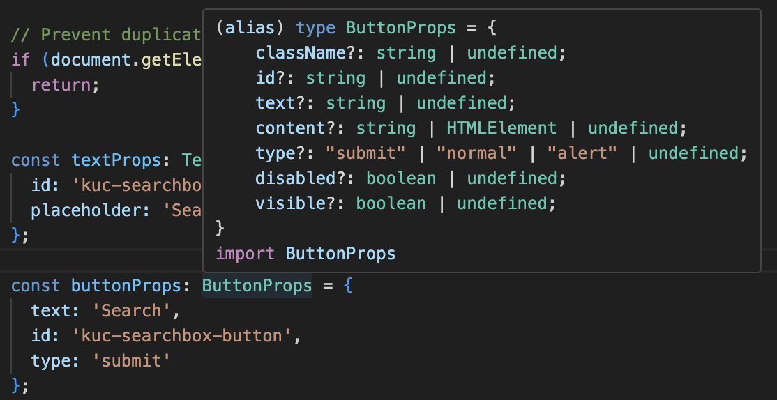Button props